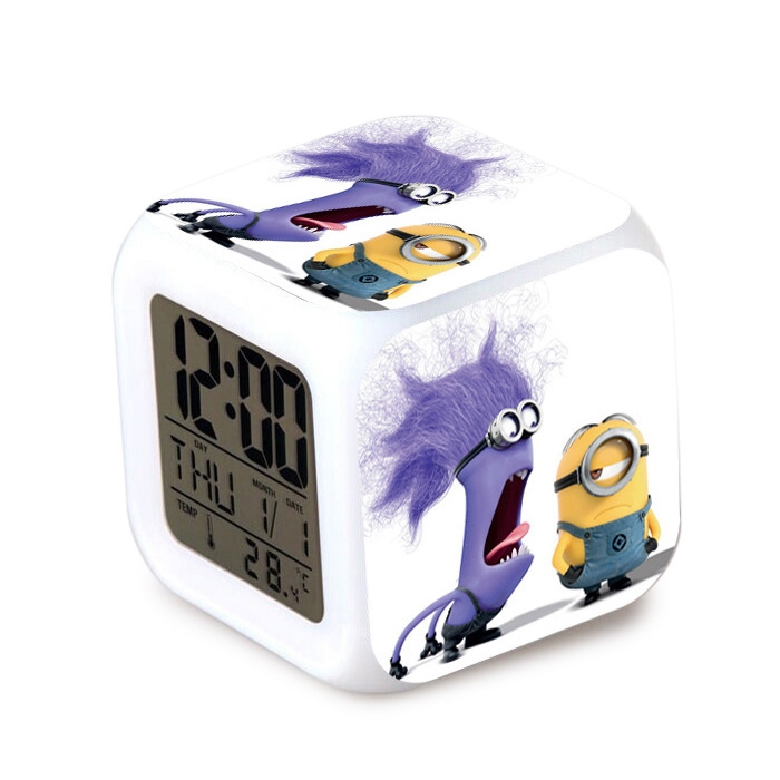 Alarm Clock with LED Light Christmas  Minions Desp